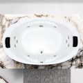 Oval Bath with Center Drain, Armrests, Pillows, 10 Whirlpool Jets