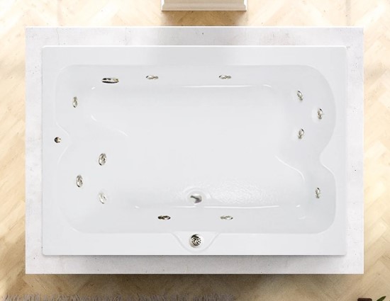 Wide Elite Bath for 2, Face-to-face Bathing, 12 Whirlpool Jets